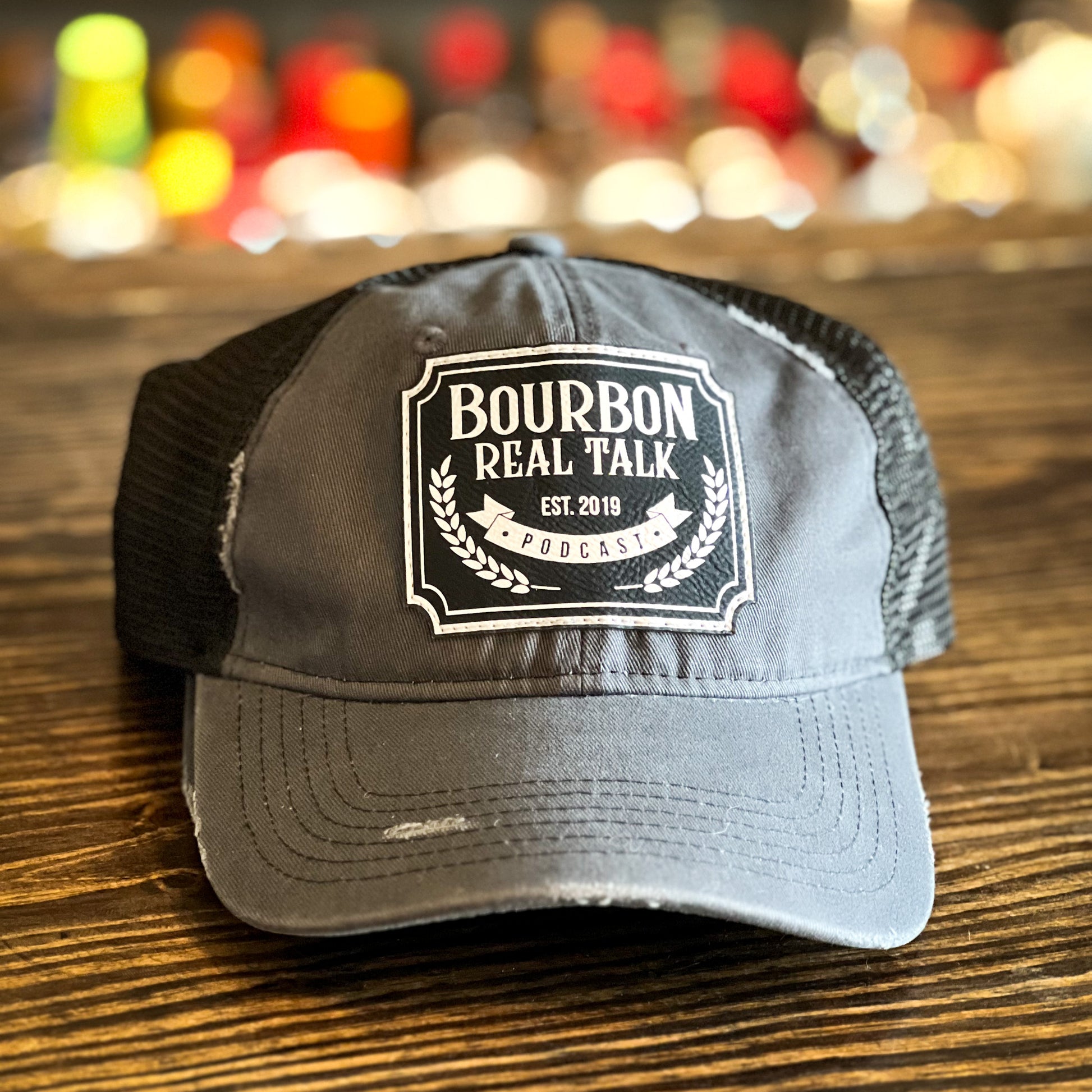 Structured Trucker Hat with Leather Logo Patch